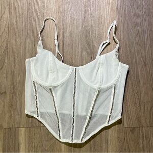 white fox white corset top